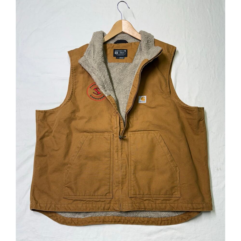 Carhartt Mens Full Zip Duck Sherpa Vest Loose fit OV4277-M -Men’s XL have logo🚨